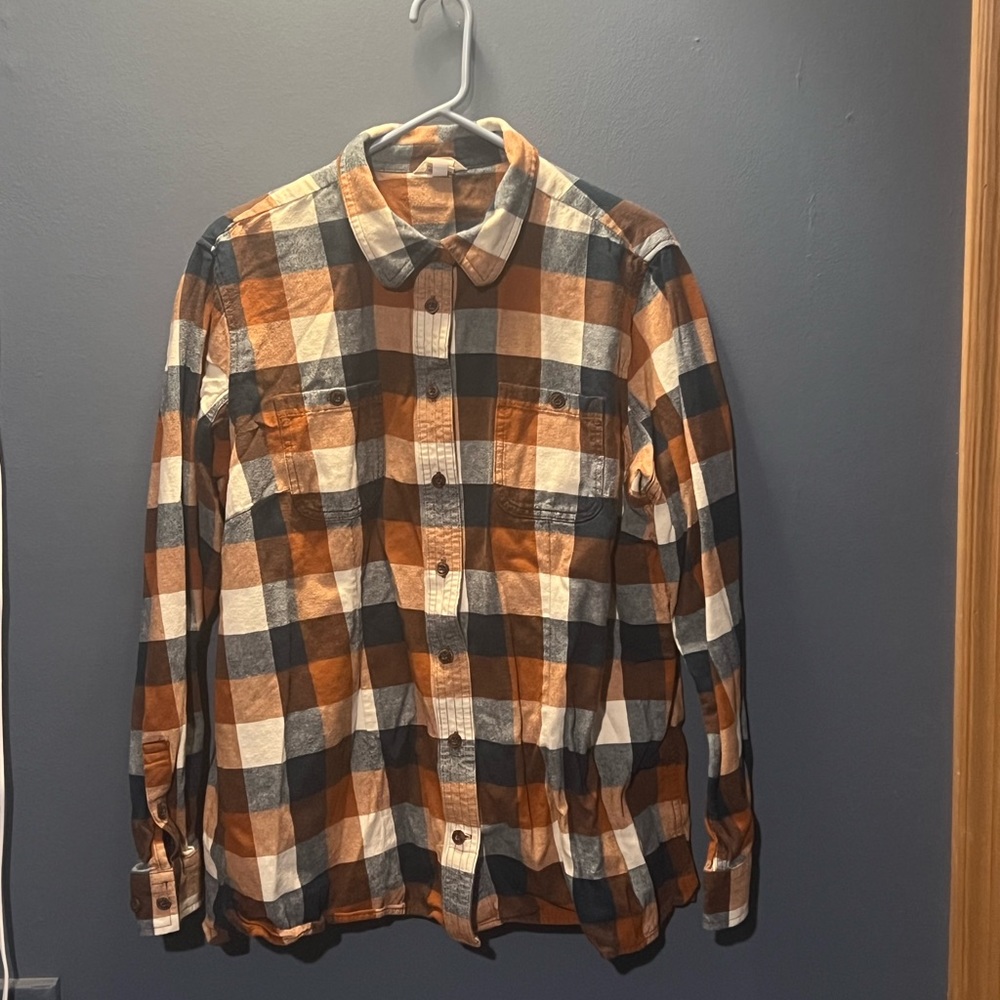 Duluth Trading plaid flannel 100% cotton button-down shirt in size XXL